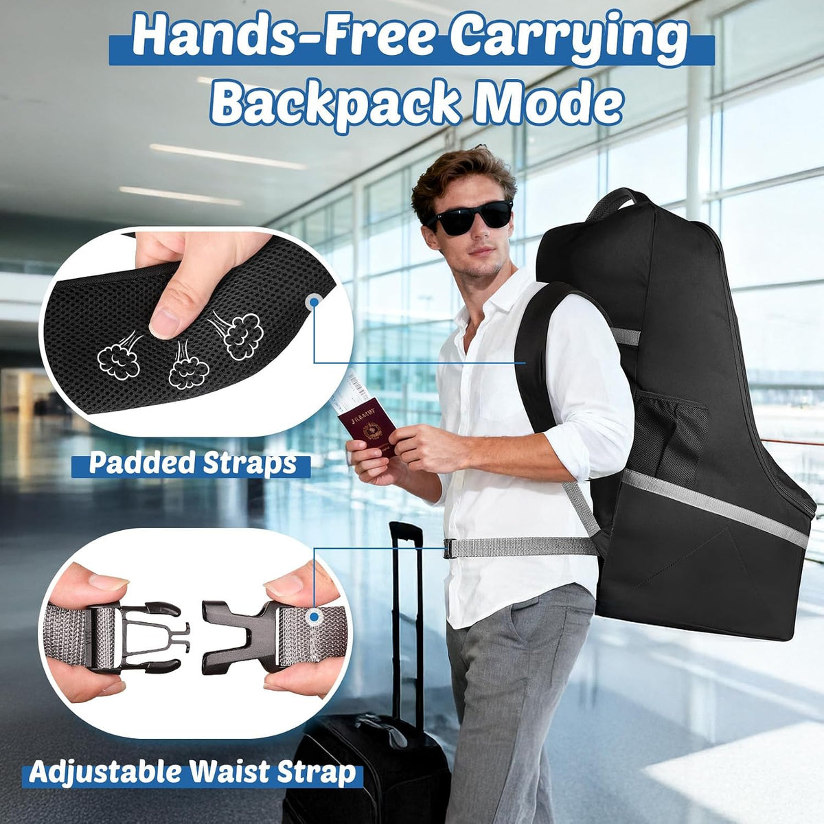 Upgrade Car Seat Travel Bag for Airplane: Backpack Carseat Bags Fit Graco