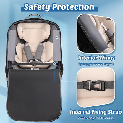 Upgrade Car Seat Travel Bag for Airplane: Backpack Carseat Bags Fit Graco