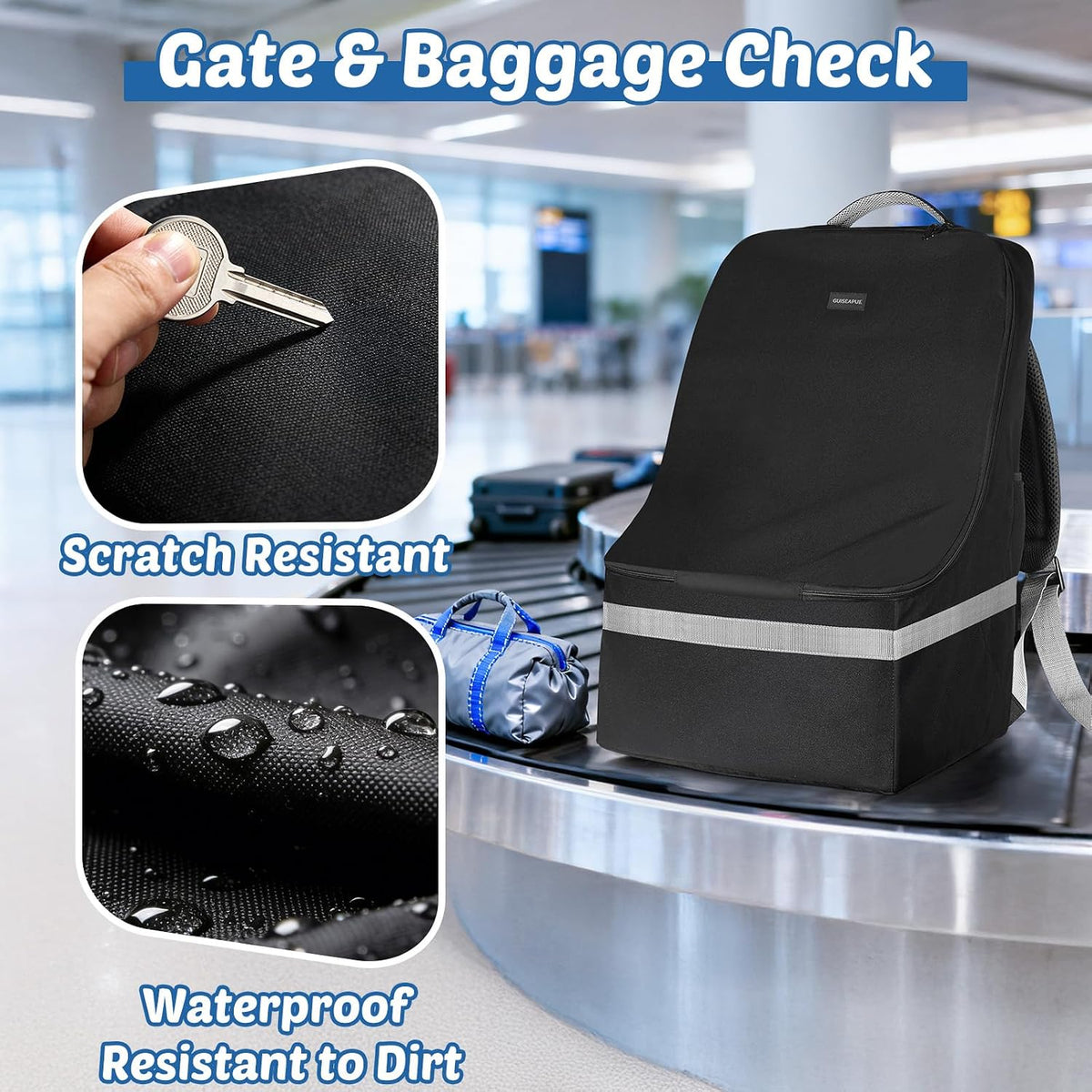 Upgrade Car Seat Travel Bag for Airplane: Backpack Carseat Bags Fit Graco