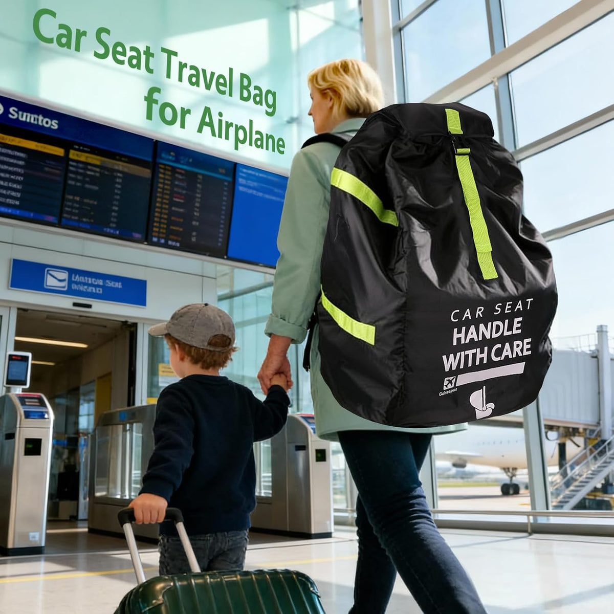 Upgrade Car Seat Travel Bag for Airplane: Backpack Carseat Bags Fit Graco