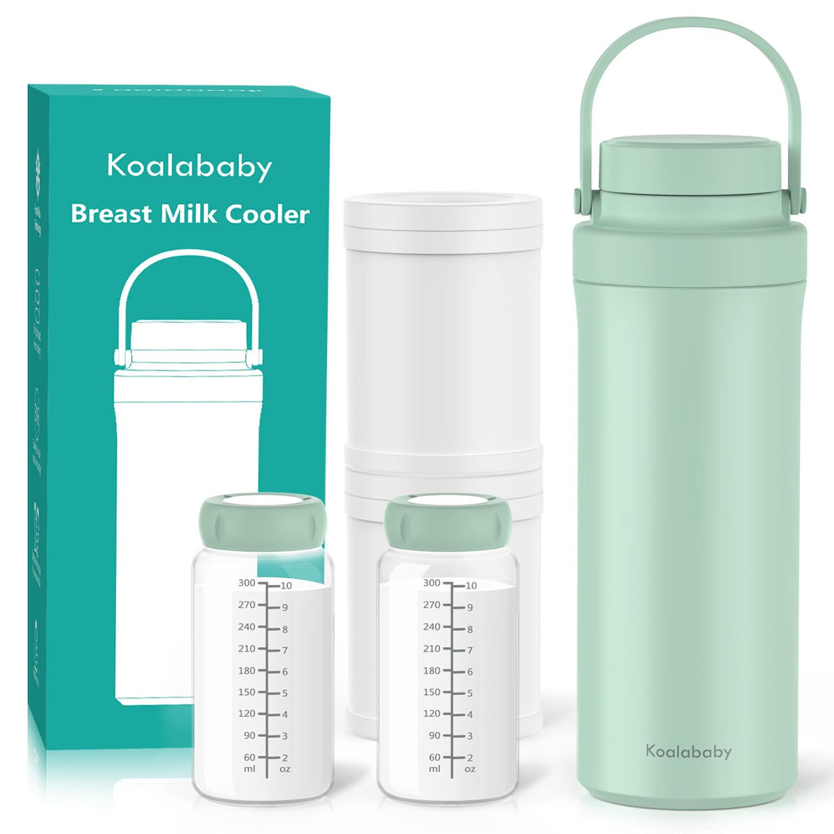 22oz Portable Breast Milk Cooler, 24-Hour Chiller, 2 Baby Bottles