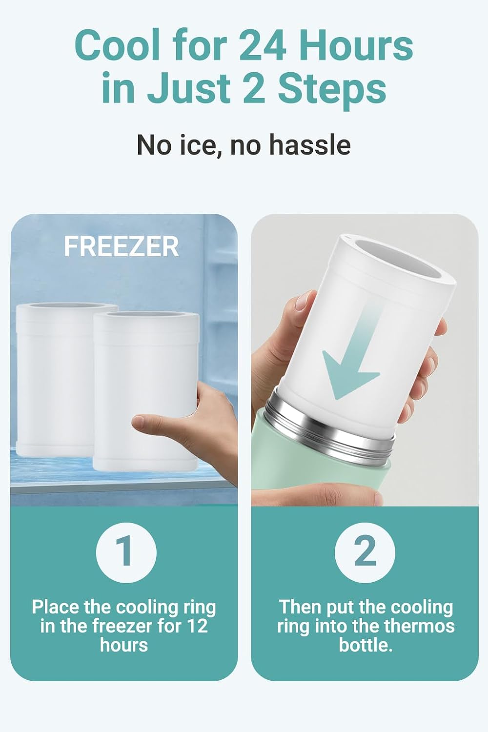 22oz Portable Breast Milk Cooler, 24-Hour Chiller, 2 Baby Bottles