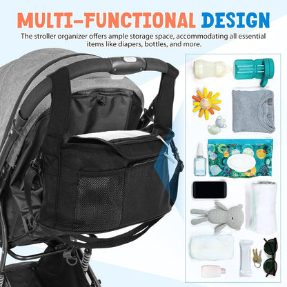 Stroller Organizer Bag Large Capacity Oxford Fabric for Stroller