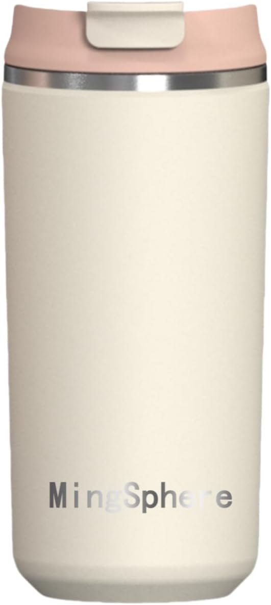 12oz Insulated Stainless Steel Coffee Cup, Lavender Purple | Travel Coffee Mug Leak Resistant Lid Wide Mouth Keeps Drinks Hot or Cold, Easy Cleaning