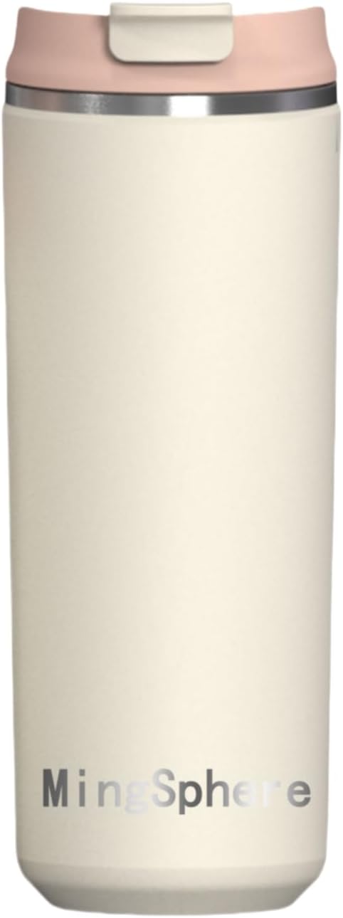 12oz Insulated Stainless Steel Coffee Cup, Lavender Purple | Travel Coffee Mug Leak Resistant Lid Wide Mouth Keeps Drinks Hot or Cold, Easy Cleaning