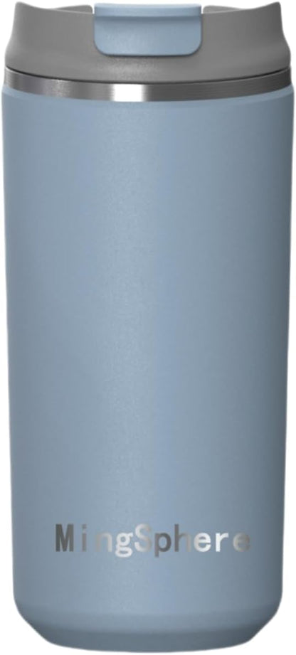 12oz Insulated Stainless Steel Coffee Cup, Lavender Purple | Travel Coffee Mug Leak Resistant Lid Wide Mouth Keeps Drinks Hot or Cold, Easy Cleaning