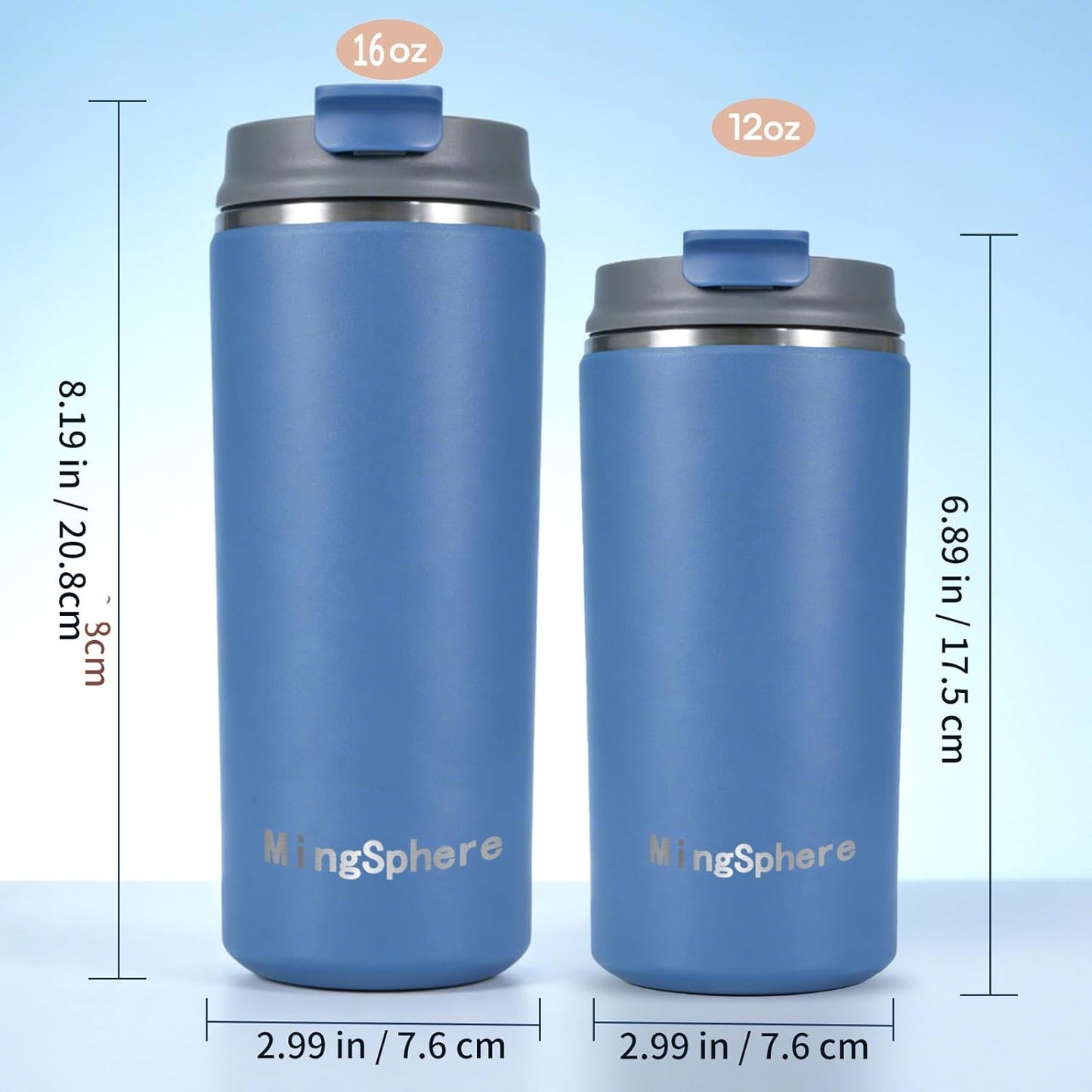 12oz Insulated Stainless Steel Coffee Cup, Lavender Purple | Travel Coffee Mug Leak Resistant Lid Wide Mouth Keeps Drinks Hot or Cold, Easy Cleaning