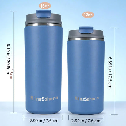 12oz Insulated Stainless Steel Coffee Cup, Lavender Purple | Travel Coffee Mug Leak Resistant Lid Wide Mouth Keeps Drinks Hot or Cold, Easy Cleaning