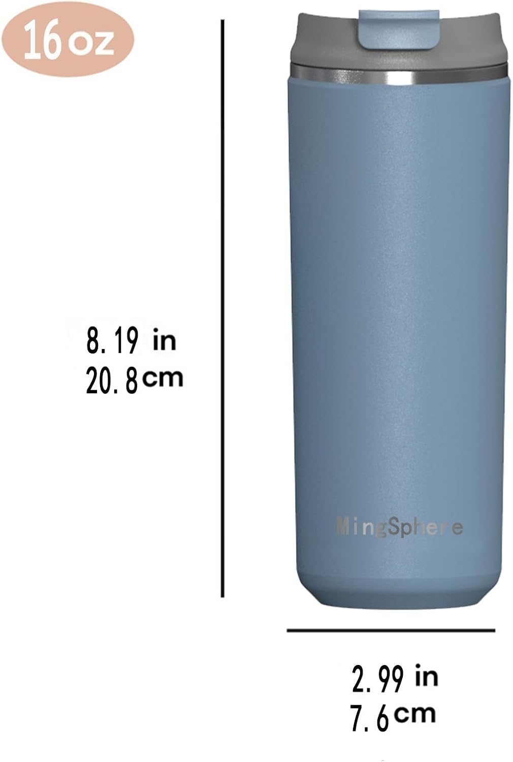 12oz Insulated Stainless Steel Coffee Cup, Lavender Purple | Travel Coffee Mug Leak Resistant Lid Wide Mouth Keeps Drinks Hot or Cold, Easy Cleaning