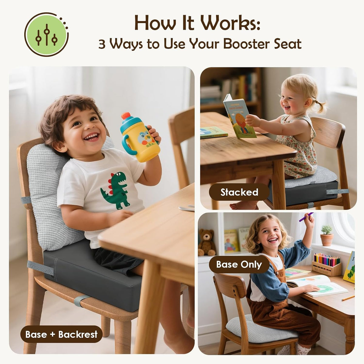 Booster Seat for Kitchen Chair Dining Table