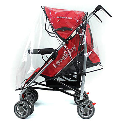 Clear Stroller Rain Cover, Universal Waterproof Baby Stroller Travel Weather Shield from Wind Snow Dust, with Breathable Ventilation for Most Single Strollers, Jogging, Pushchairs