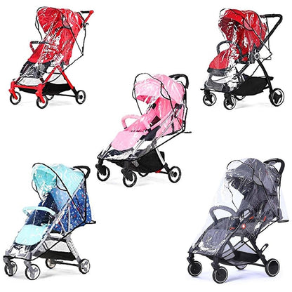 Clear Stroller Rain Cover, Universal Waterproof Baby Stroller Travel Weather Shield from Wind Snow Dust, with Breathable Ventilation for Most Single Strollers, Jogging, Pushchairs
