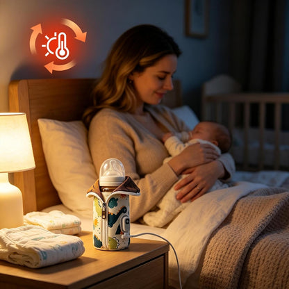 Bottle Warmer Insulation Cover - Digital Temperature Bag, Travel Warmer