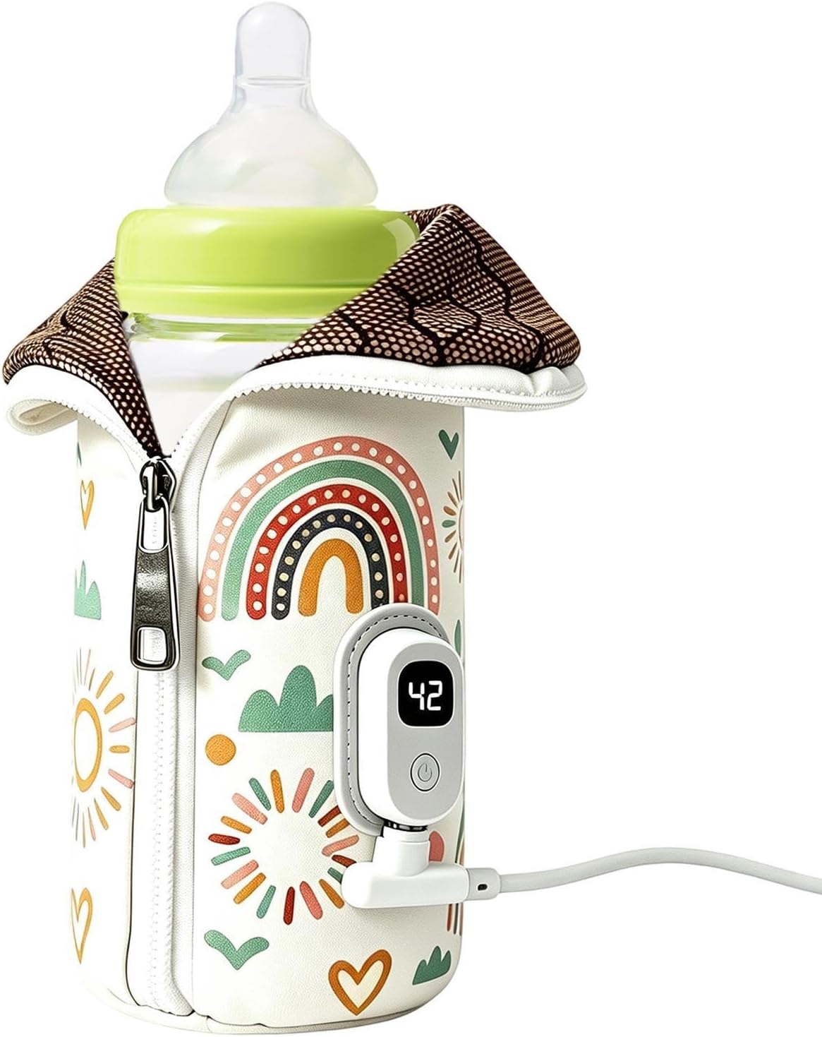 Bottle Warmer Insulation Cover - Digital Temperature Bag, Travel Warmer