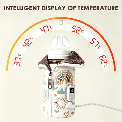 Bottle Warmer Insulation Cover - Digital Temperature Bag, Travel Warmer