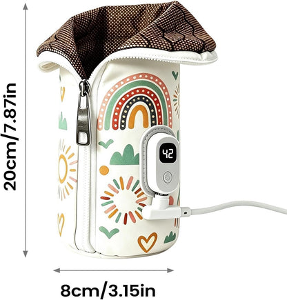 Bottle Warmer Insulation Cover - Digital Temperature Bag, Travel Warmer