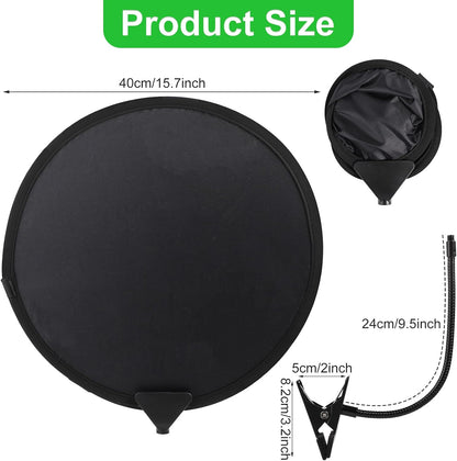 Laptop Sun Shade with Clip, 15.7 inch Foldable Laptop Shade Cubicle Sun Shade Laptop Sun Visor Laptop Sunshader Laptop Sun Shield for Outside Work Computers, Beach Chairs and Strollers (Black)