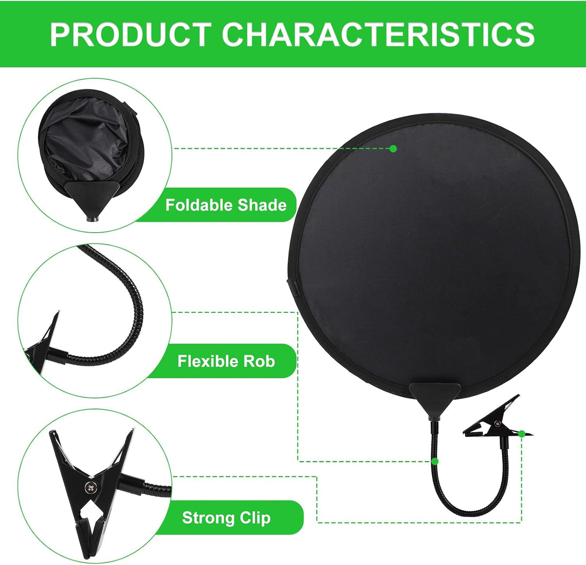 Laptop Sun Shade with Clip, 15.7 inch Foldable Laptop Shade Cubicle Sun Shade Laptop Sun Visor Laptop Sunshader Laptop Sun Shield for Outside Work Computers, Beach Chairs and Strollers (Black)