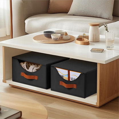 Stackable Storage Drawers - Collapsible Storage Bins with Drawers, Closet Shelf Organizer Basket, Fabric Pull Out Organizer for Bedroom, Living Room, Dorm, Beige