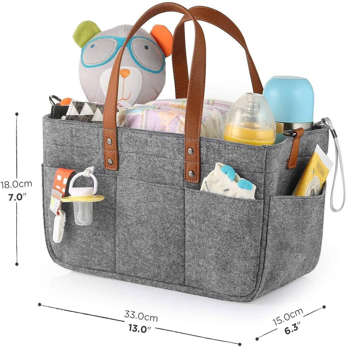 Baby Diaper Caddy Organizer, Multiple Compartments Baby Caddy, Collapsible Tote Bag with Handles, Organizer for Diapers #