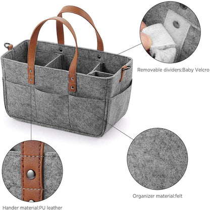 Baby Diaper Caddy Organizer, Multiple Compartments Baby Caddy, Collapsible Tote Bag with Handles, Organizer for Diapers #