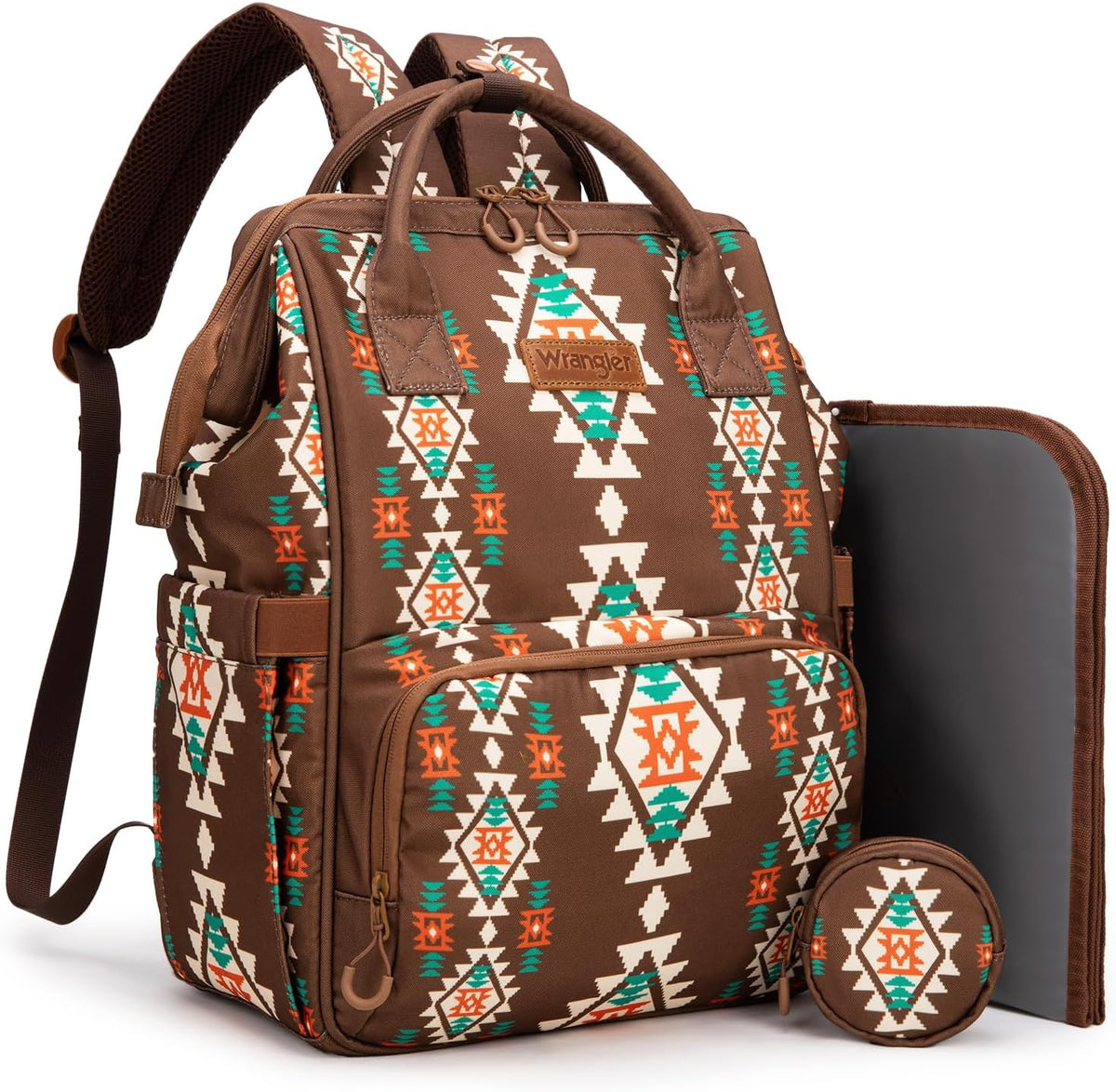 Montana West Wrangler Diaper Bag Backpack Aztec Callie Bag Travel Backpack Purses Western Multi-Function Baby Bags for Mom