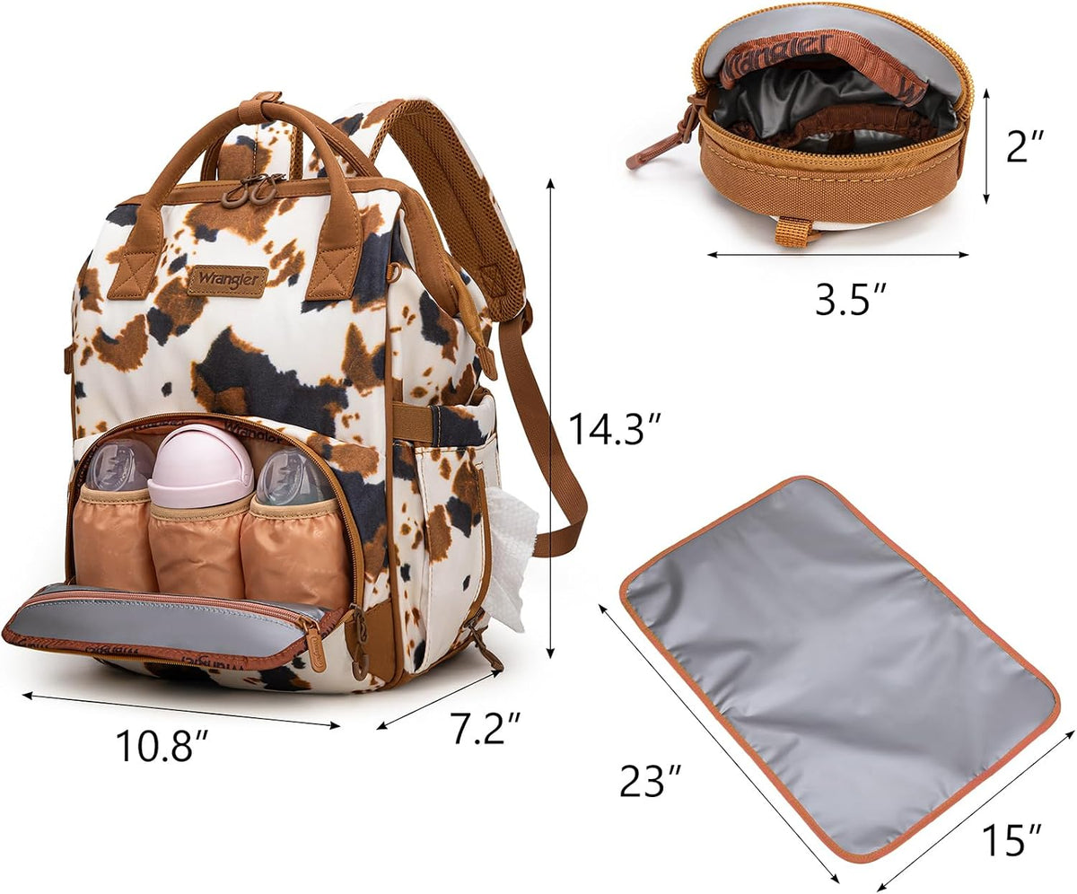 Montana West Wrangler Diaper Bag Backpack Aztec Callie Bag Travel Backpack Purses Western Multi-Function Baby Bags for Mom