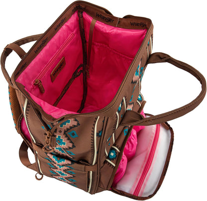 Montana West Wrangler Diaper Bag Backpack Aztec Callie Bag Travel Backpack Purses Western Multi-Function Baby Bags for Mom