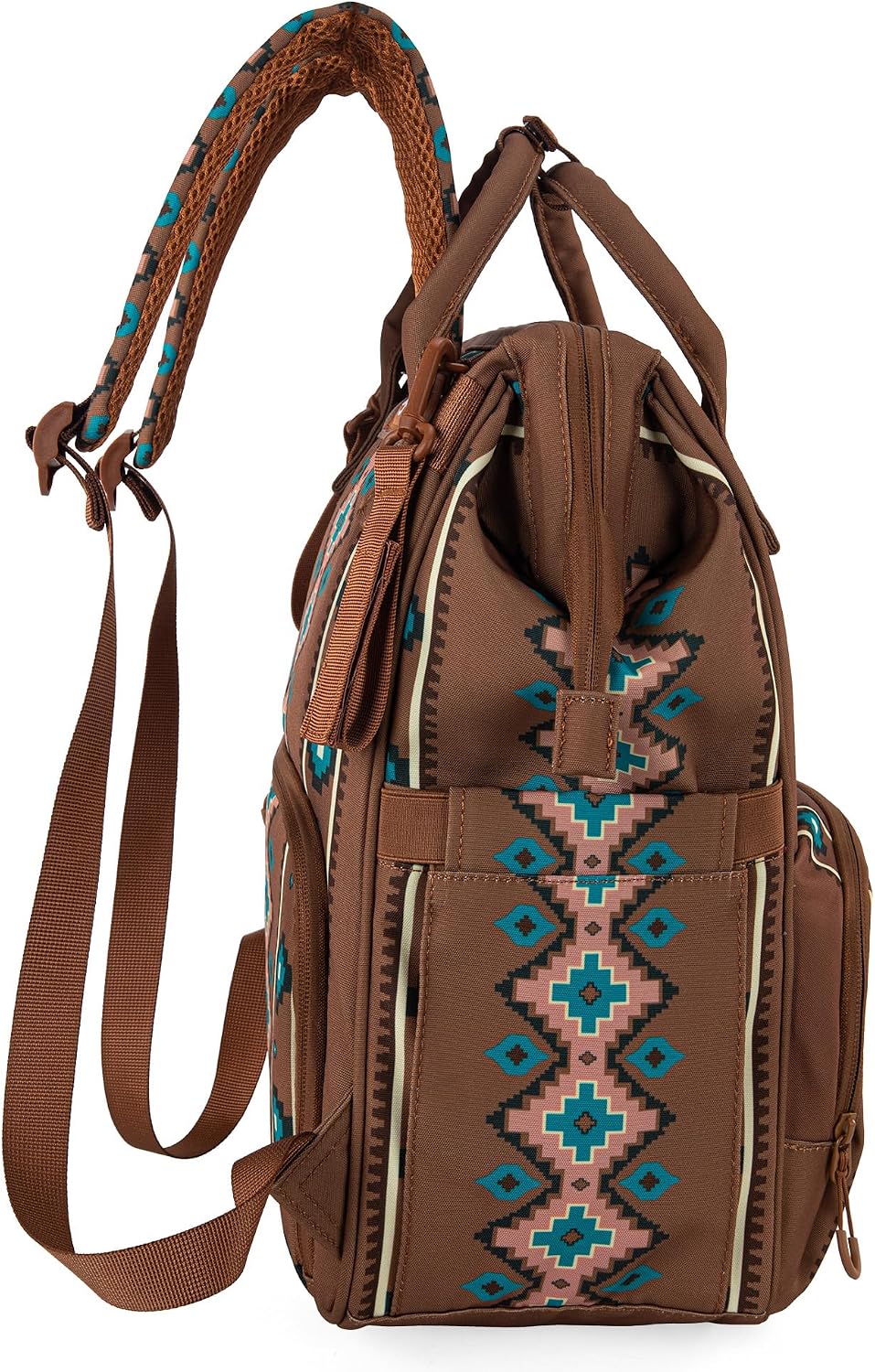 Montana West Wrangler Diaper Bag Backpack Aztec Callie Bag Travel Backpack Purses Western Multi-Function Baby Bags for Mom
