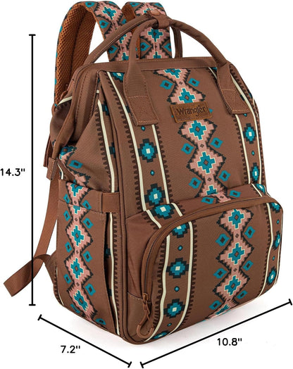 Montana West Wrangler Diaper Bag Backpack Aztec Callie Bag Travel Backpack Purses Western Multi-Function Baby Bags for Mom