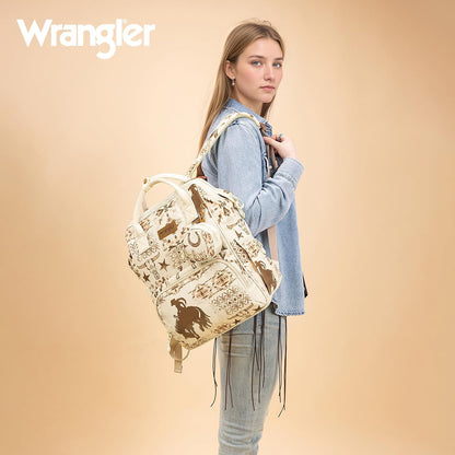 Montana West Wrangler Diaper Bag Backpack Aztec Callie Bag Travel Backpack Purses Western Multi-Function Baby Bags for Mom