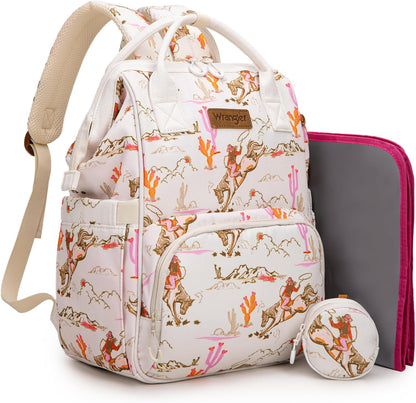 Montana West Wrangler Diaper Bag Backpack Aztec Callie Bag Travel Backpack Purses Western Multi-Function Baby Bags for Mom