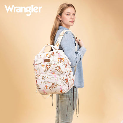 Montana West Wrangler Diaper Bag Backpack Aztec Callie Bag Travel Backpack Purses Western Multi-Function Baby Bags for Mom