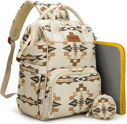 Montana West Wrangler Diaper Bag Backpack Aztec Callie Bag Travel Backpack Purses Western Multi-Function Baby Bags for Mom