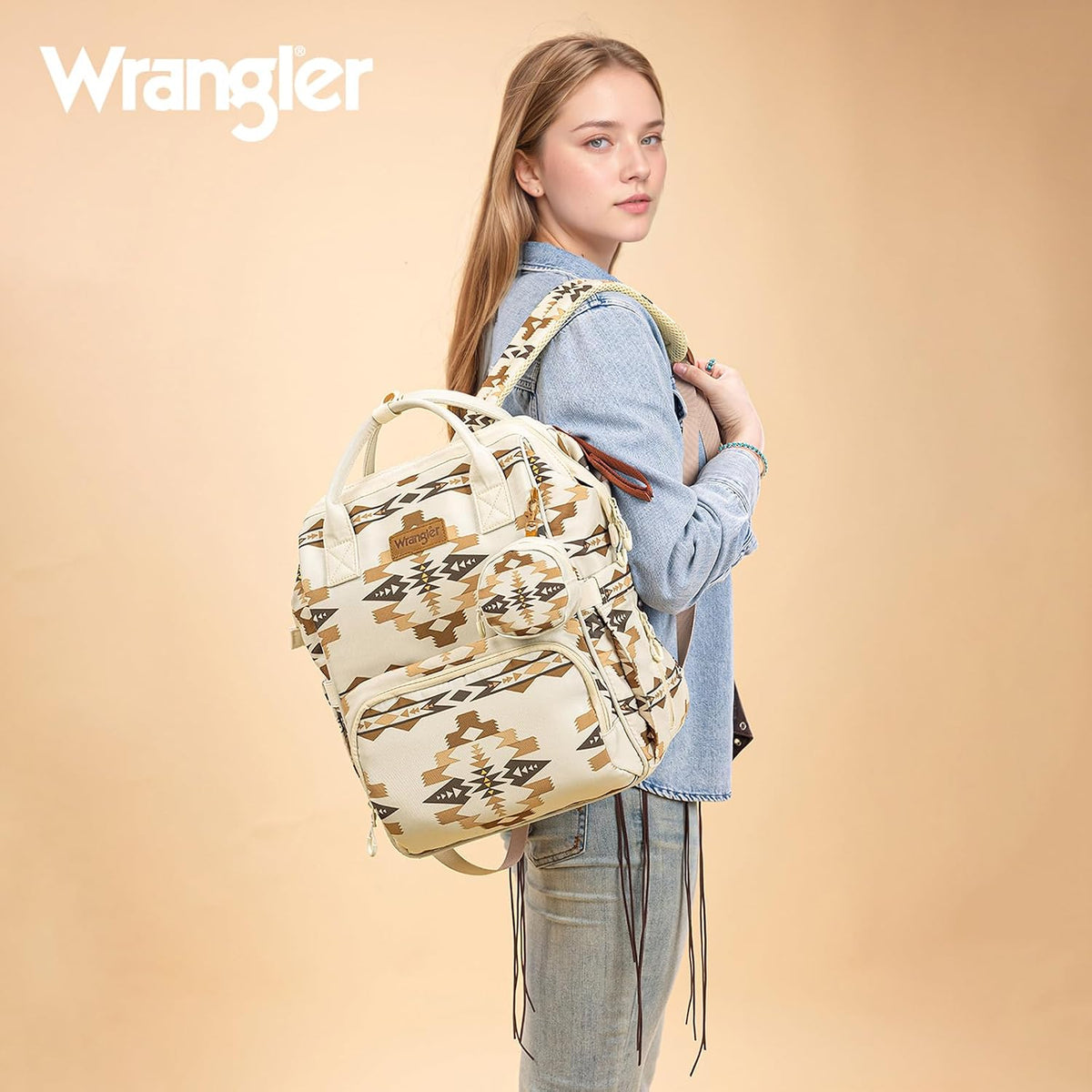 Montana West Wrangler Diaper Bag Backpack Aztec Callie Bag Travel Backpack Purses Western Multi-Function Baby Bags for Mom