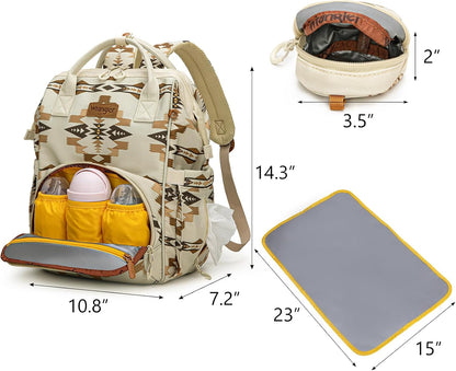 Montana West Wrangler Diaper Bag Backpack Aztec Callie Bag Travel Backpack Purses Western Multi-Function Baby Bags for Mom