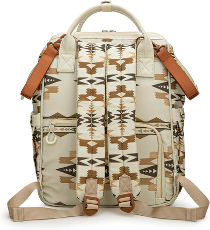 Montana West Wrangler Diaper Bag Backpack Aztec Callie Bag Travel Backpack Purses Western Multi-Function Baby Bags for Mom
