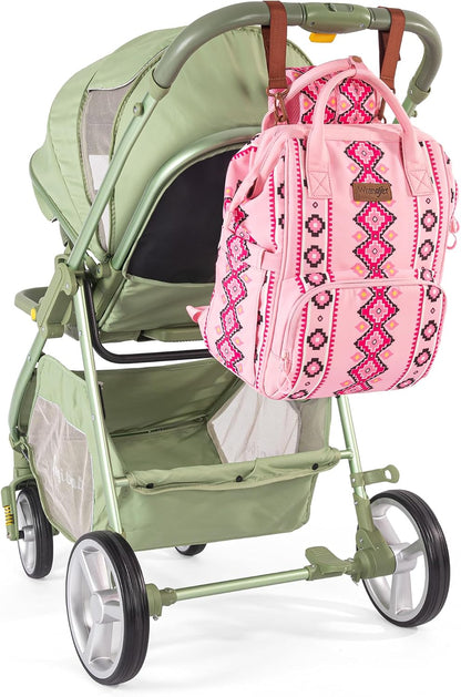 Montana West Wrangler Diaper Bag Backpack Aztec Callie Bag Travel Backpack Purses Western Multi-Function Baby Bags for Mom