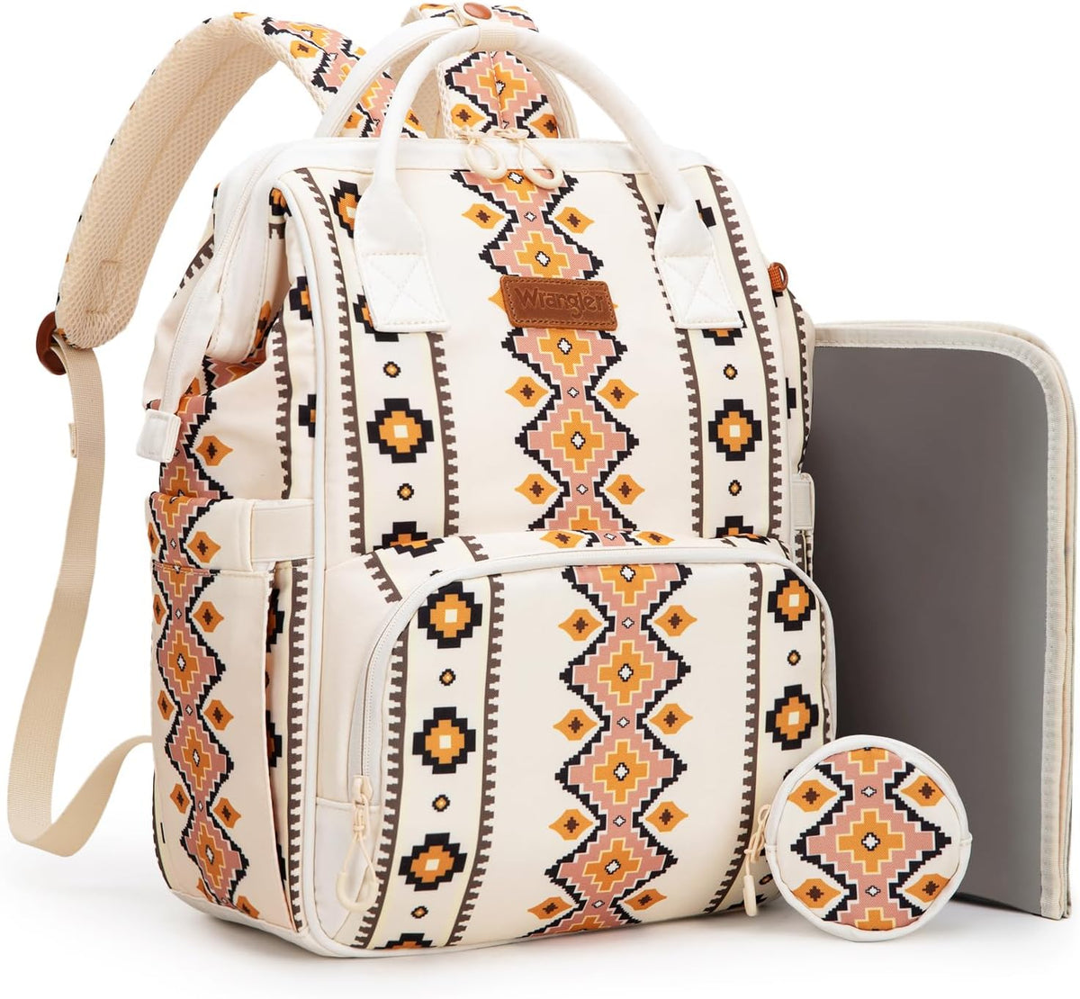 Montana West Wrangler Diaper Bag Backpack Aztec Callie Bag Travel Backpack Purses Western Multi-Function Baby Bags for Mom