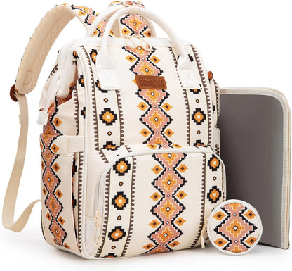 Montana West Wrangler Diaper Bag Backpack Aztec Callie Bag Travel Backpack Purses Western Multi-Function Baby Bags for Mom