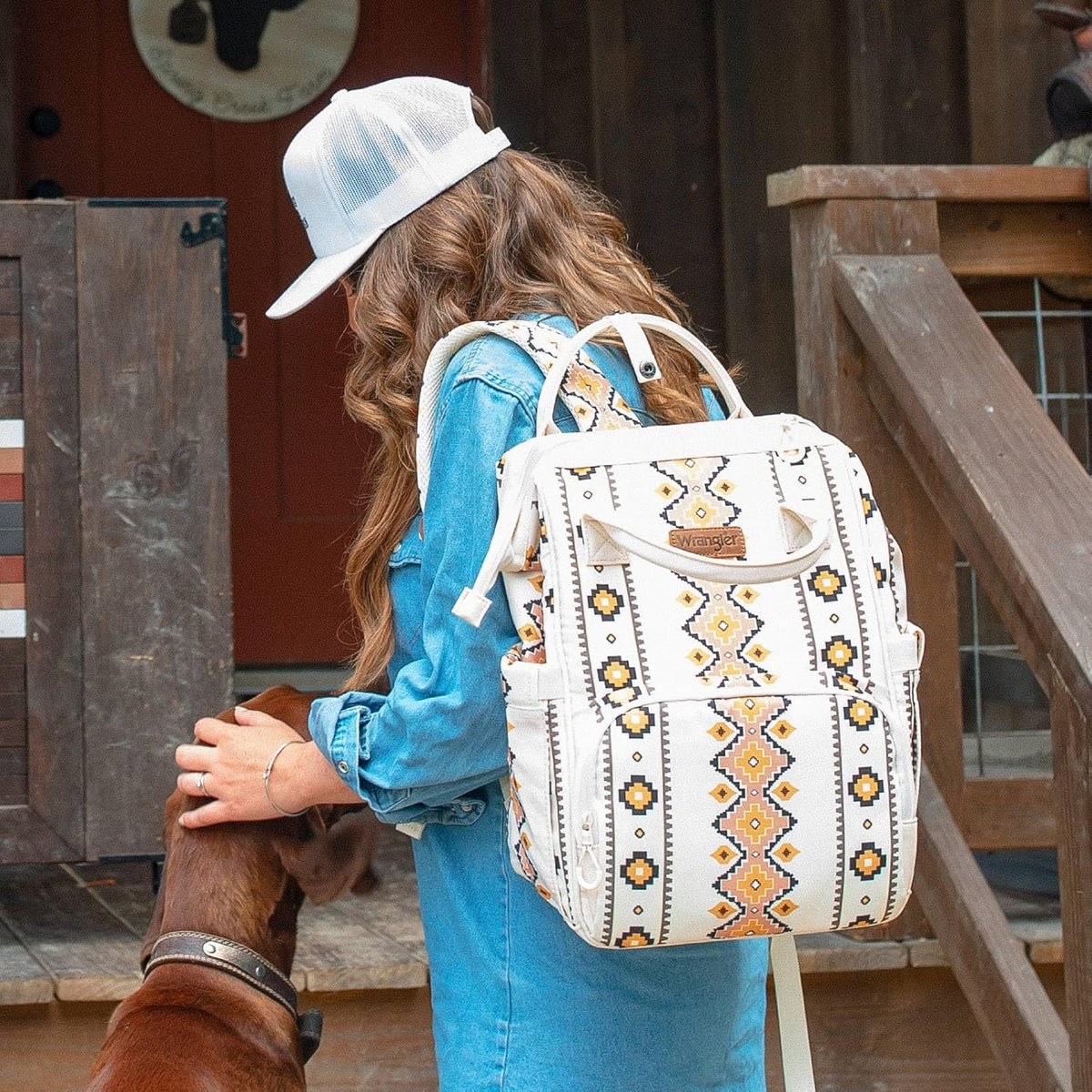 Montana West Wrangler Diaper Bag Backpack Aztec Callie Bag Travel Backpack Purses Western Multi-Function Baby Bags for Mom