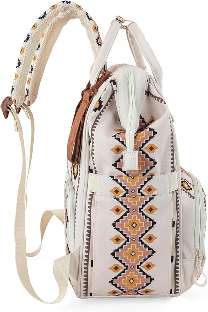 Montana West Wrangler Diaper Bag Backpack Aztec Callie Bag Travel Backpack Purses Western Multi-Function Baby Bags for Mom