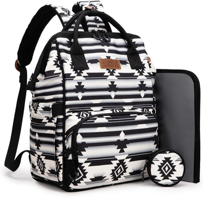 Montana West Wrangler Diaper Bag Backpack Aztec Callie Bag Travel Backpack Purses Western Multi-Function Baby Bags for Mom