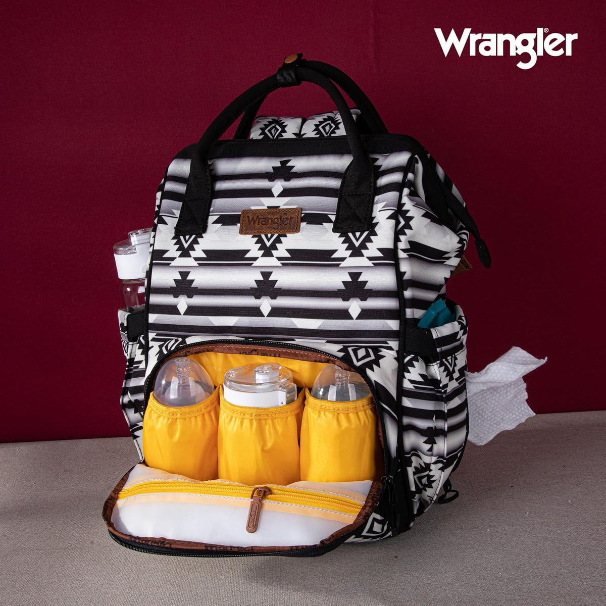 Montana West Wrangler Diaper Bag Backpack Aztec Callie Bag Travel Backpack Purses Western Multi-Function Baby Bags for Mom