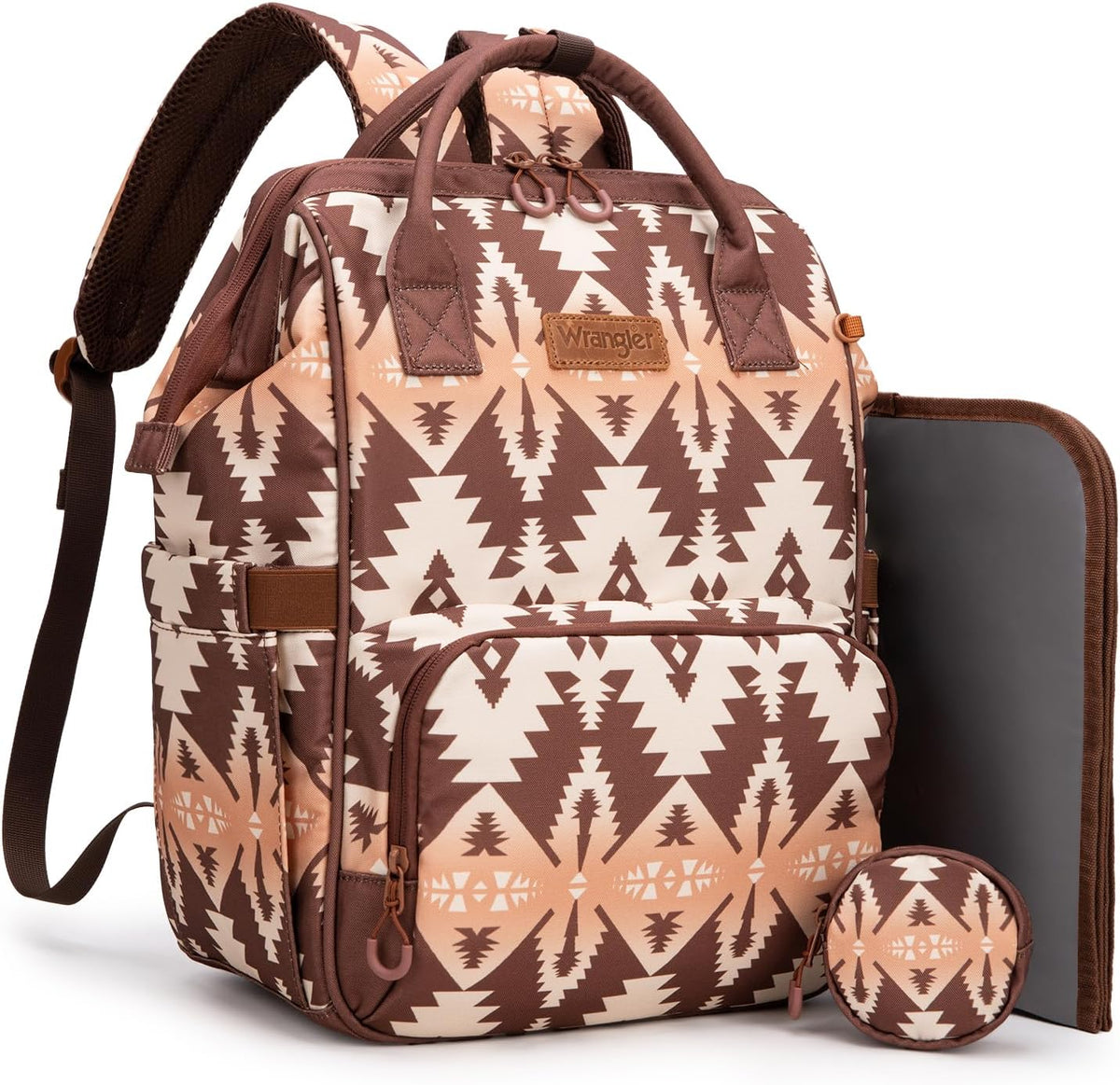 Montana West Wrangler Diaper Bag Backpack Aztec Callie Bag Travel Backpack Purses Western Multi-Function Baby Bags for Mom