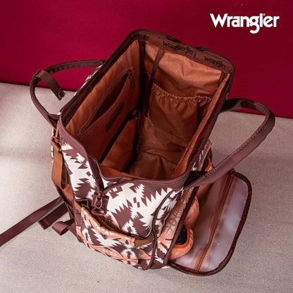 Montana West Wrangler Diaper Bag Backpack Aztec Callie Bag Travel Backpack Purses Western Multi-Function Baby Bags for Mom