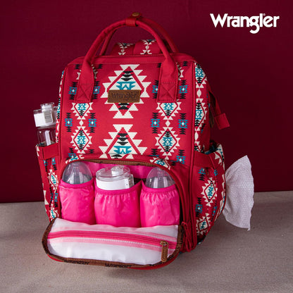 Montana West Wrangler Diaper Bag Backpack Aztec Callie Bag Travel Backpack Purses Western Multi-Function Baby Bags for Mom