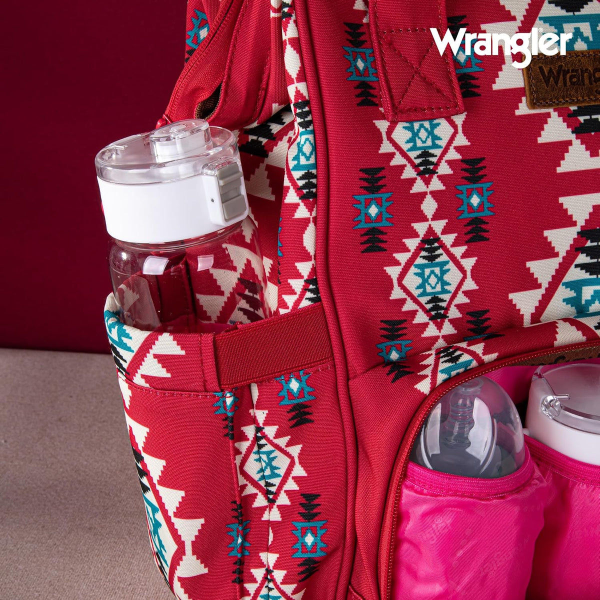 Montana West Wrangler Diaper Bag Backpack Aztec Callie Bag Travel Backpack Purses Western Multi-Function Baby Bags for Mom