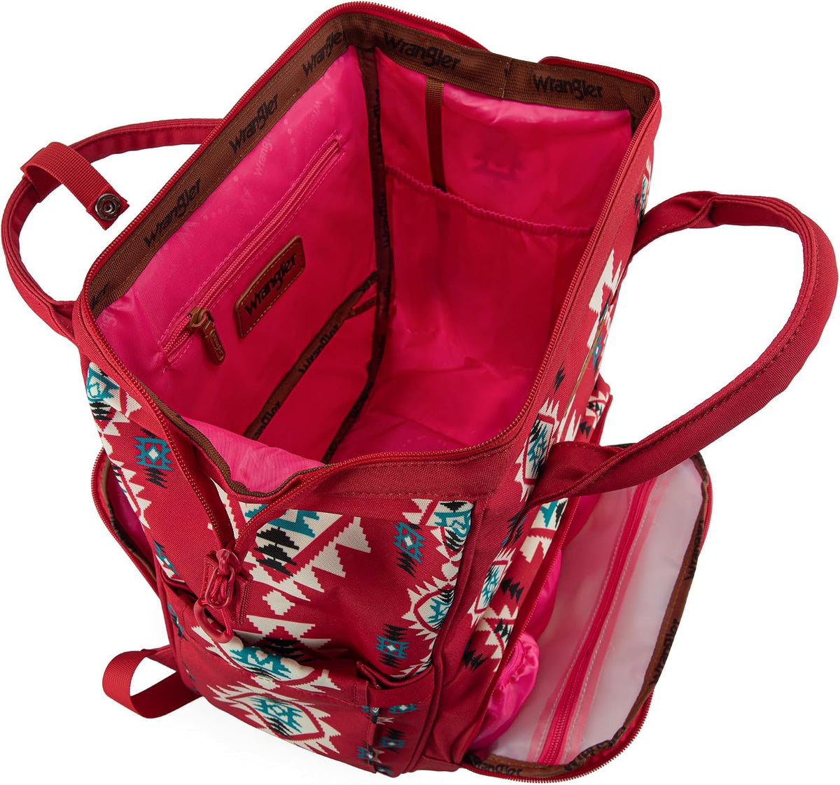 Montana West Wrangler Diaper Bag Backpack Aztec Callie Bag Travel Backpack Purses Western Multi-Function Baby Bags for Mom