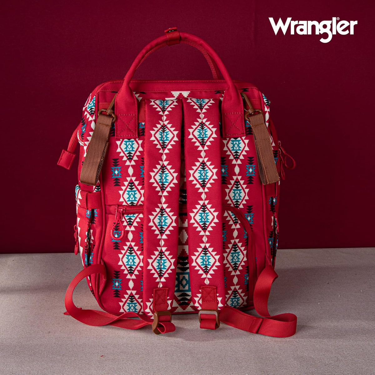 Montana West Wrangler Diaper Bag Backpack Aztec Callie Bag Travel Backpack Purses Western Multi-Function Baby Bags for Mom